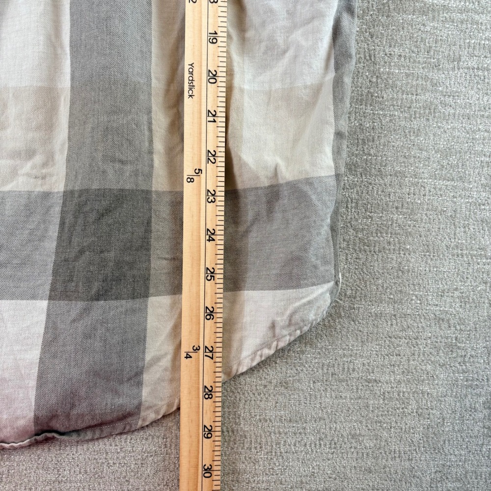 Vintage Ralph Lauren Buffalo Check Plaid Shirt Mens M Beige Gray Workwear Grunge - Picture 4 of 10